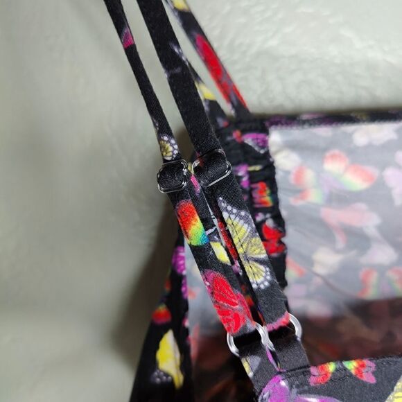 No Boundaries Y2K Ruched Butterfly Crop Top - Picture 6 of 7